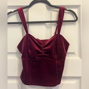 Abercrombie & Fitch Burgundy Velvet Camisole